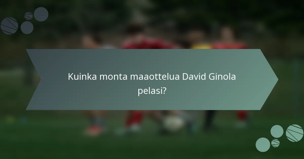 Kuinka monta maaottelua David Ginola pelasi?
