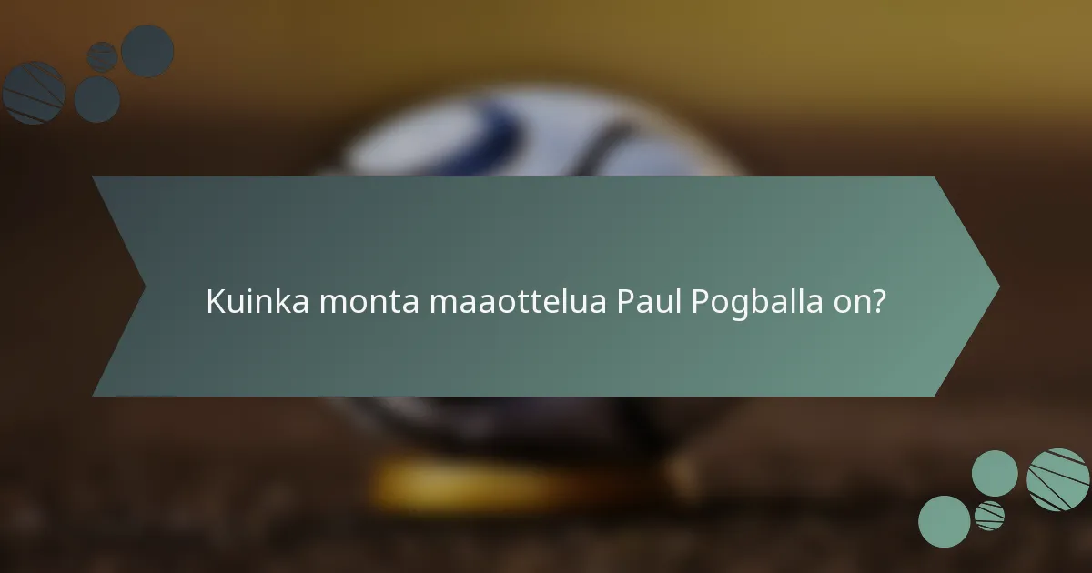 Kuinka monta maaottelua Paul Pogballa on?