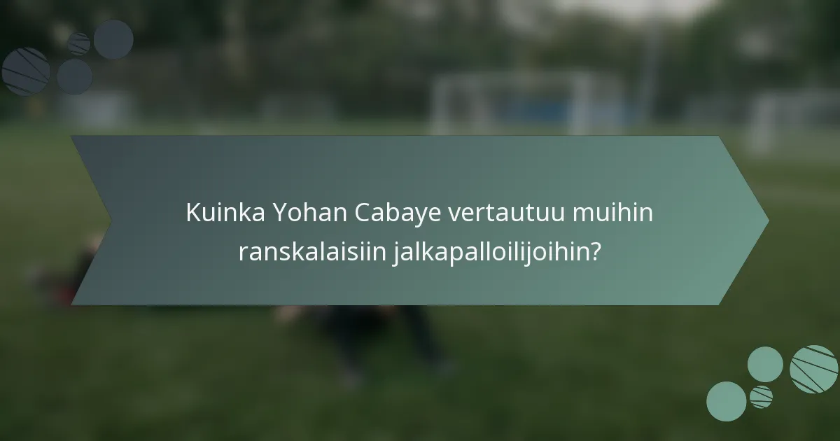 Kuinka Yohan Cabaye vertautuu muihin ranskalaisiin jalkapalloilijoihin?