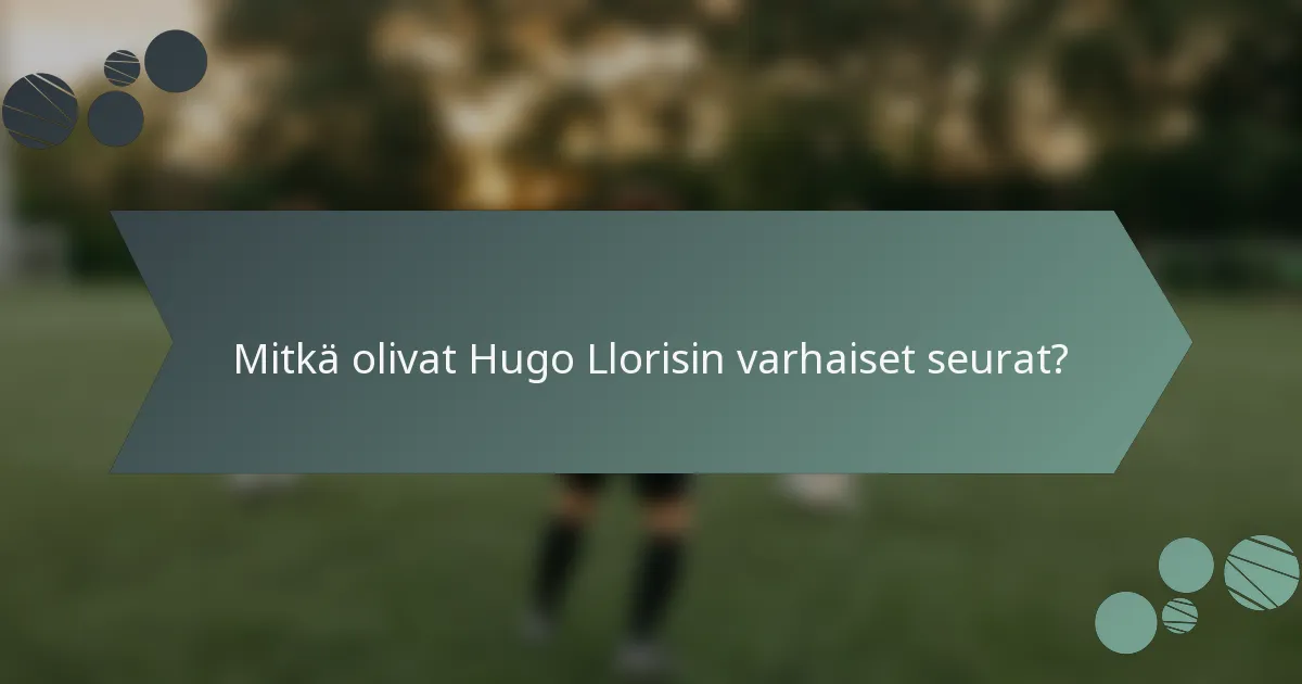 Mitkä olivat Hugo Llorisin varhaiset seurat?