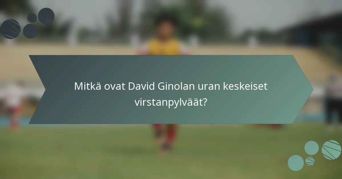 Mitkä ovat David Ginolan uran keskeiset virstanpylväät?