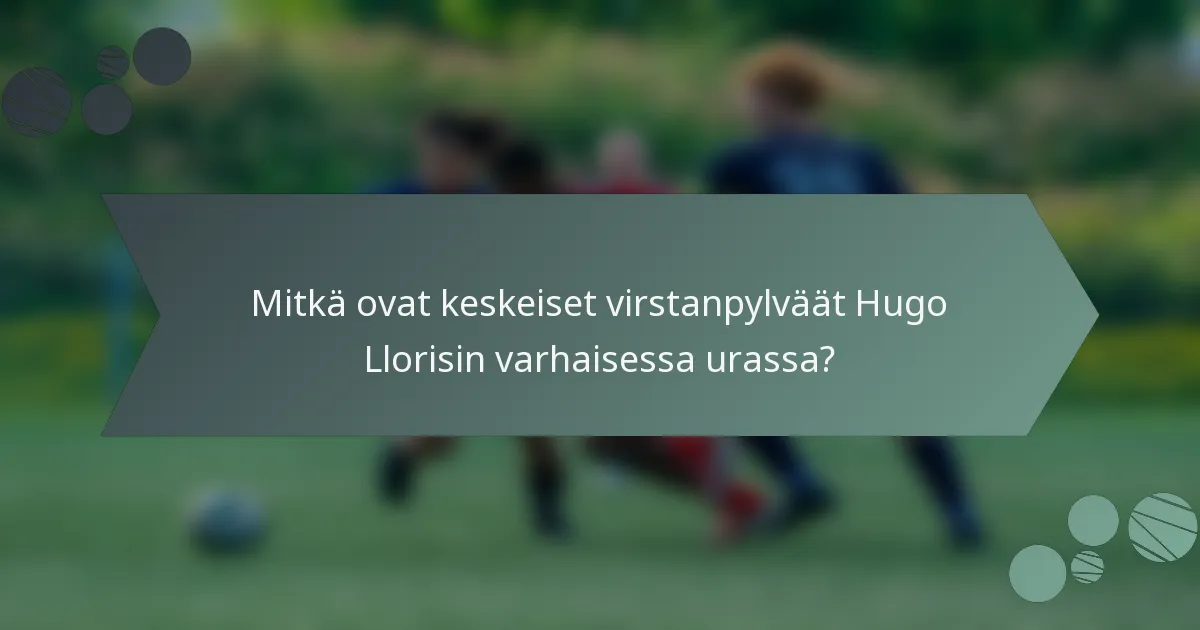 Mitkä ovat keskeiset virstanpylväät Hugo Llorisin varhaisessa urassa?