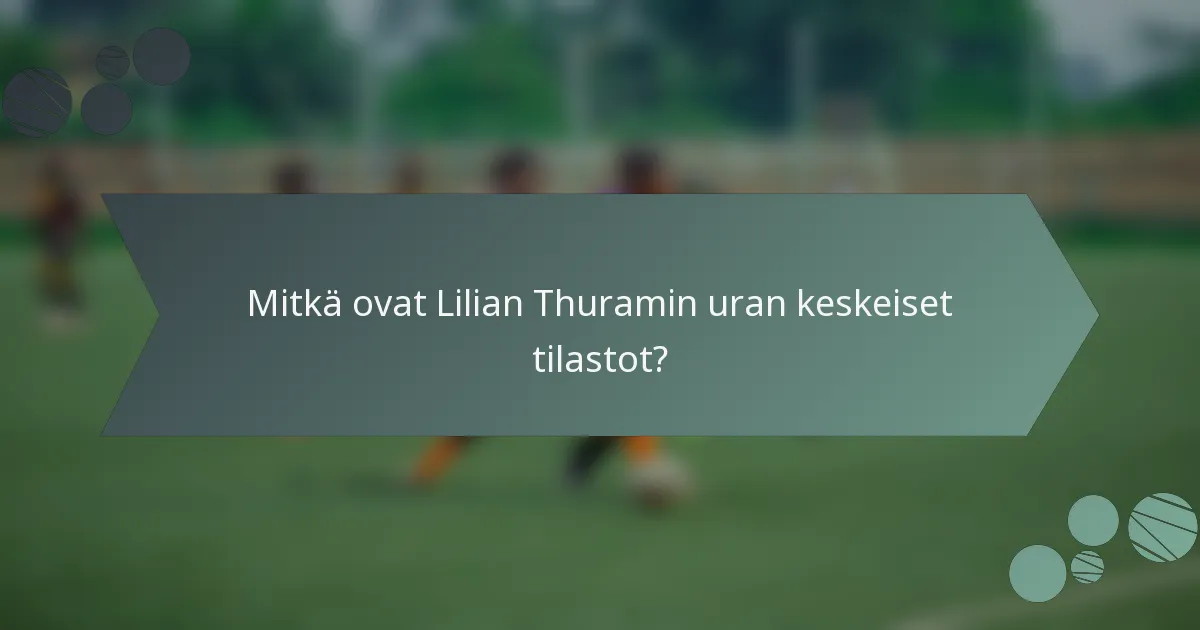 Mitkä ovat Lilian Thuramin uran keskeiset tilastot?