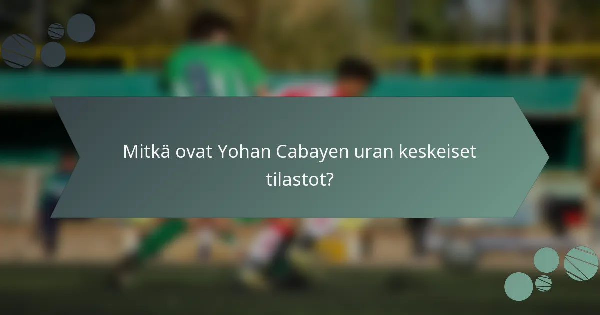 Mitkä ovat Yohan Cabayen uran keskeiset tilastot?
